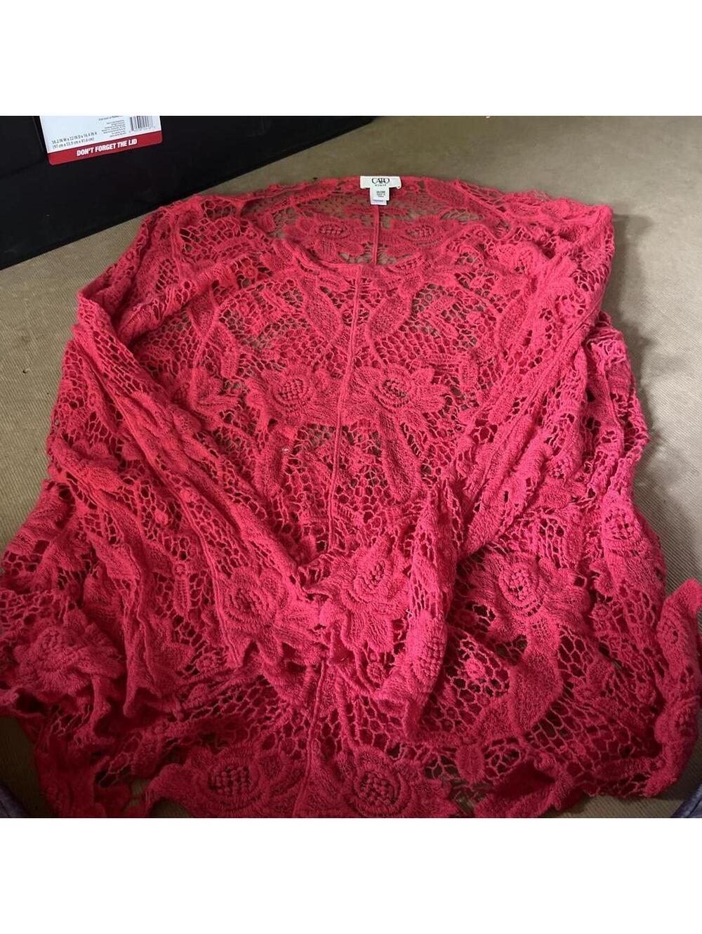 Cato Women's Red and Burgundy Cardigan